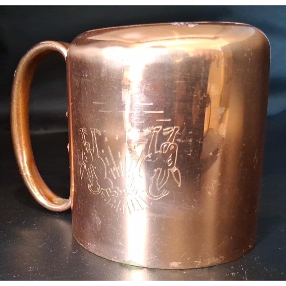 Vintage Copper Moscow Mule Mug with Donkeys - Picture 13 of 16